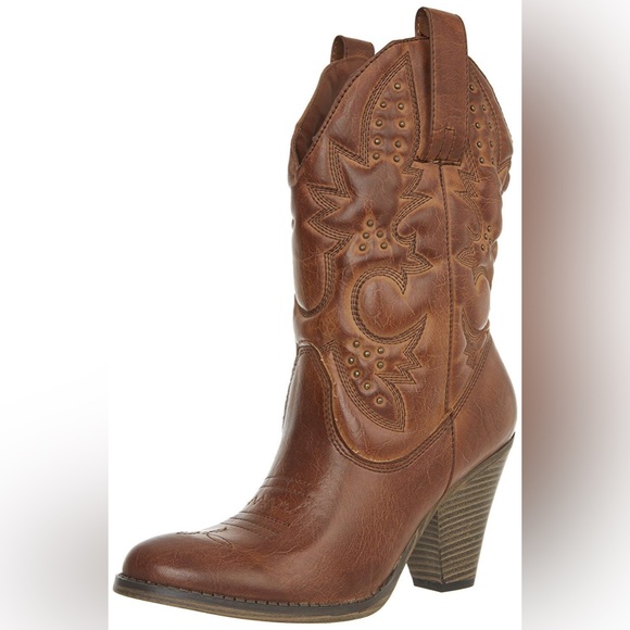 MIA Western Heeled Cowgirl Studded Boots w/Stitching
Brown Bronze Dressy Boots 8 - Picture 4 of 16